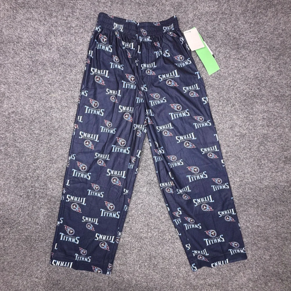 NFL Team Apparel Tennessee Titans Youth Pajama Pants Navy Blue Size Small NEW